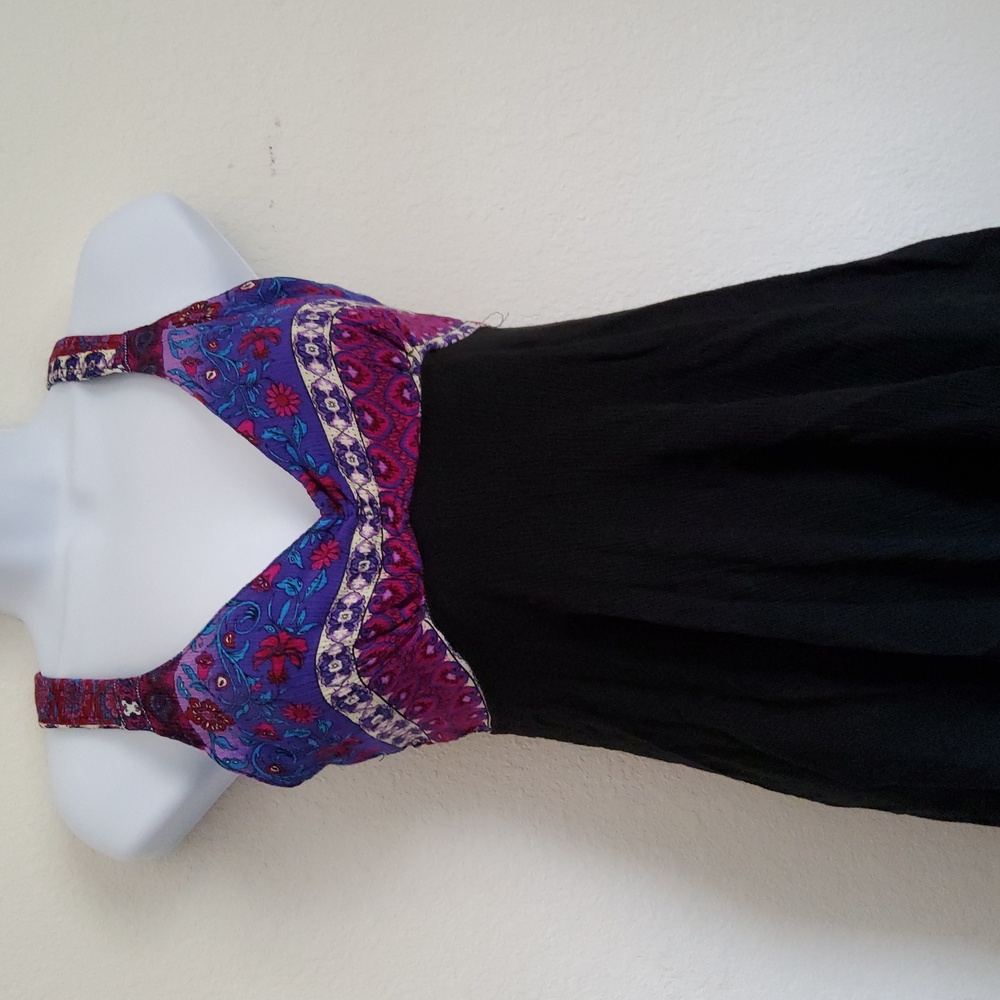 Black Dress with Multicolor Straps